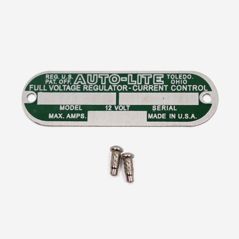 12v Regulator Data Plate and Rivets