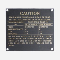 Early Brass Data Plate Set for Willys MB Slat and MB