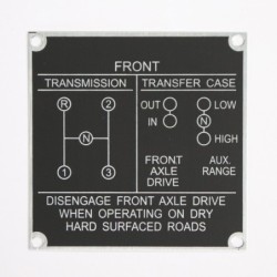 Late Production Aluminum Data Plate Set for Ford GPW