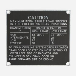 Late Production Aluminum Data Plate Set for Ford GPW