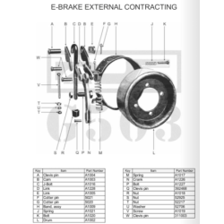 External Contracting Handbrake Linkage, Cam, Pin, Fixing, Nut and Spring SET